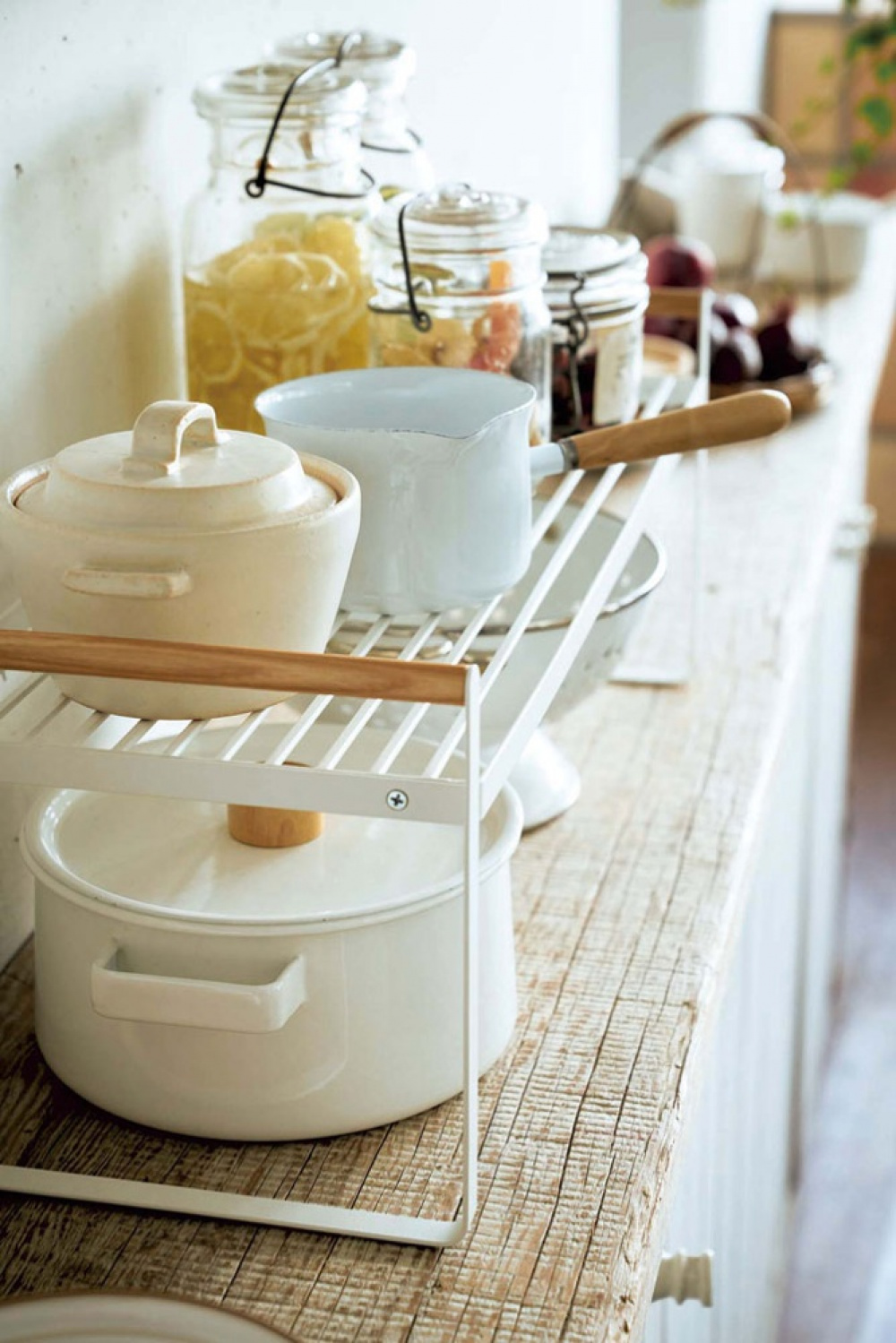 Extra hylla, Lång, TOSCA STORAGE RACK, 60 Ã— 22,5 Ã— H22 cm, Yamazaki, Vit i gruppen Förvaring / Köksförvaring / Organisera köksskåp hos SmartaSaker.se (40592)