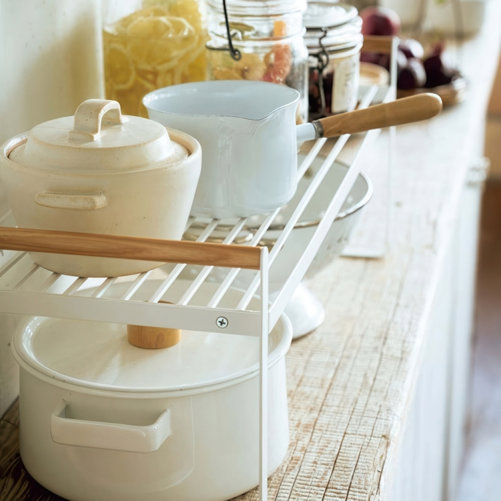 Extra hylla, Lång, TOSCA STORAGE RACK, 60 × 22,5 × H22 cm, Yamazaki, Vit i gruppen Förvaring / Köksförvaring / Organisera köksskåp hos SmartaSaker.se (40592)