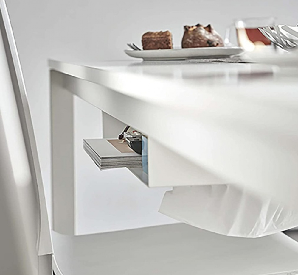 Extrahylla, under bord, TOWER UNDER-TABLE SHELF, 44 x 24,5 x H 7 cm, Vit i gruppen Förvaring / Köksförvaring / Organisera köksskåp / Under hyllan-förvaring hos SmartaSaker.se (40599)