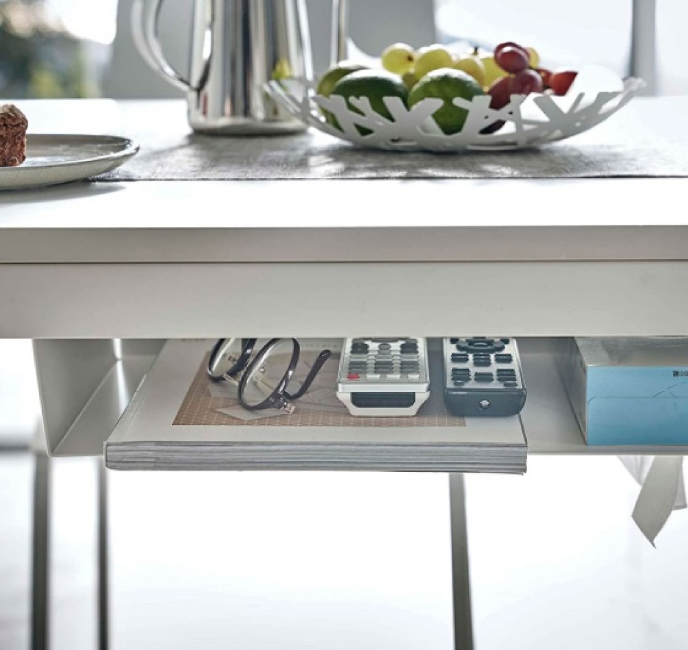 Extrahylla, under bord, TOWER UNDER-TABLE SHELF, 44 x 24,5 x H 7 cm, Vit i gruppen Förvaring / Köksförvaring / Organisera köksskåp / Under hyllan-förvaring hos SmartaSaker.se (40599)