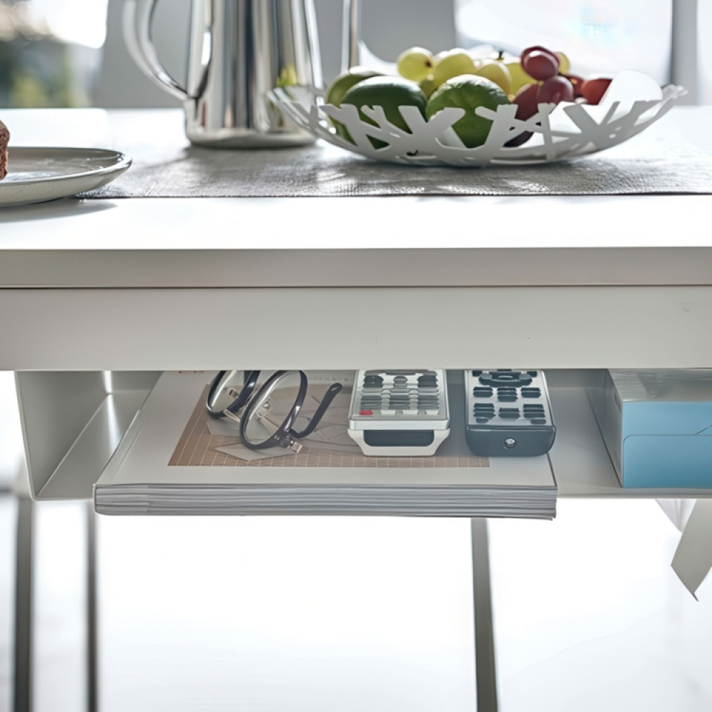 Extrahylla, under bord, TOWER UNDER-TABLE SHELF, 44 x 24,5 x H 7 cm, Vit i gruppen Förvaring / Köksförvaring / Organisera köksskåp / Under hyllan-förvaring hos SmartaSaker.se (40599)