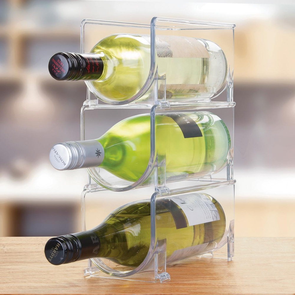 Flaskställ, Stapelbart, RPET WINE & DRINK RACK, 10 x 20 x H 10 cm, Transparent i gruppen Förvaring / Köksförvaring / Kylskåpsförvaring hos SmartaSaker.se (40603)