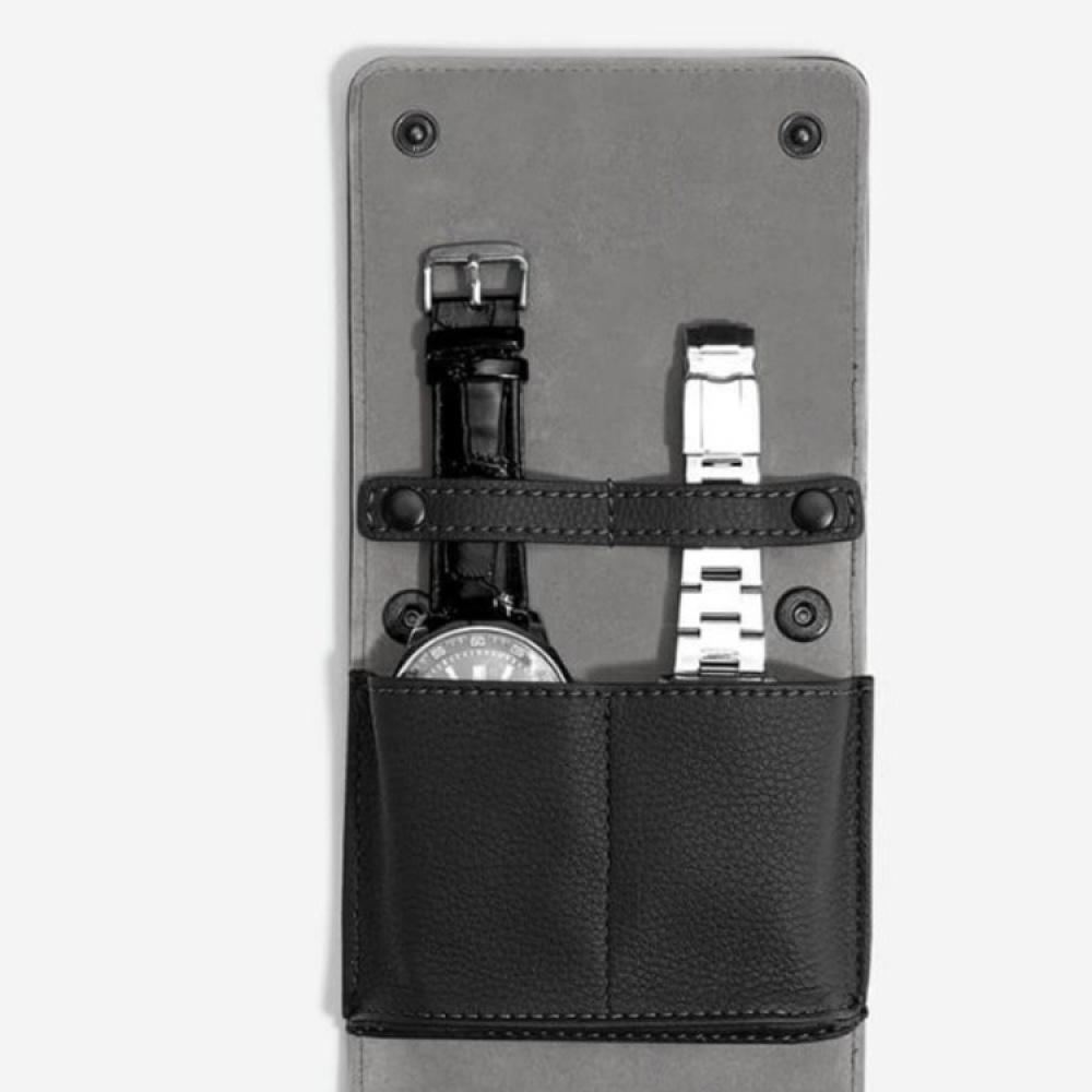 Fodral för 2 Klockor, STACKERS WATCH WRAP, 14,5 x 11 x 2,5 cm, Svart i gruppen Förvaring / Sovrumsförvaring / Klocklådor hos SmartaSaker.se (40606)