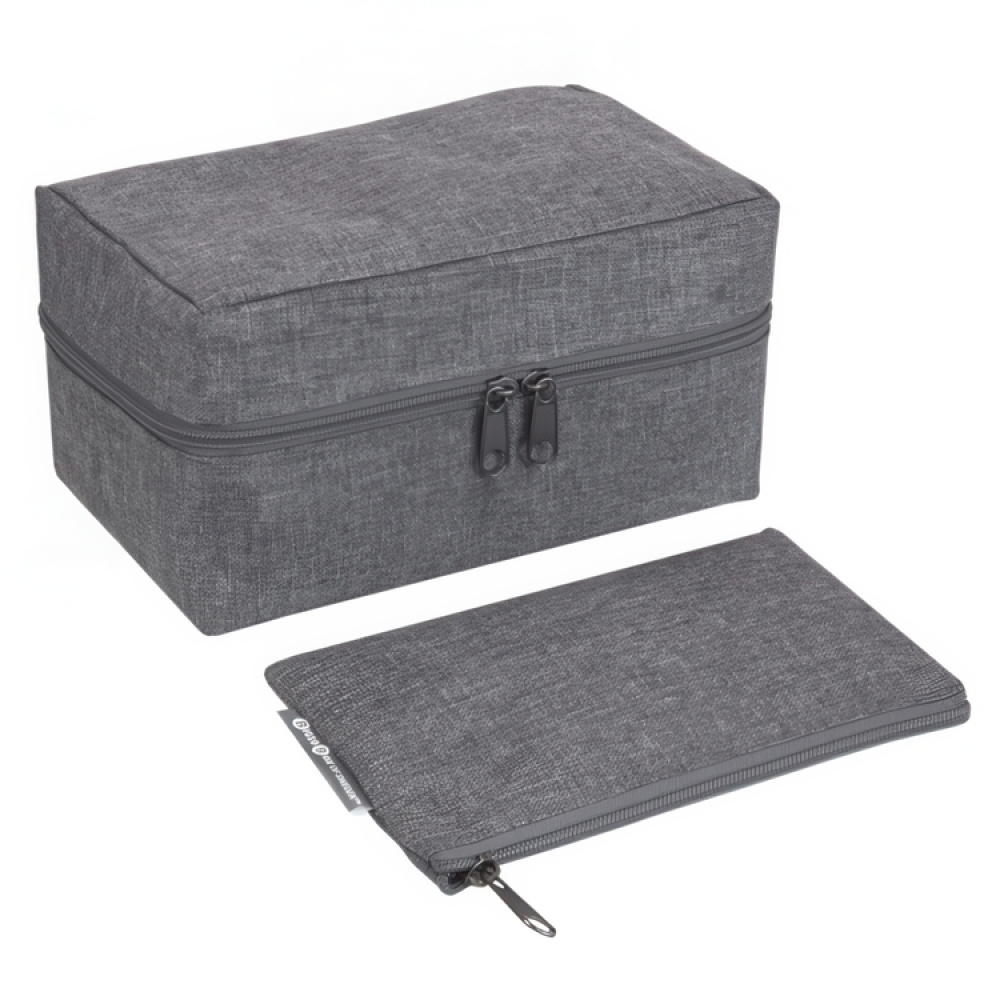 Fodral för accessoarer med extra etui, BIGSO ACCESSORIES ORGANIZER, Grå i gruppen Förvaring / Badrumsförvaring / Sminkförvaring hos SmartaSaker.se (40607)
