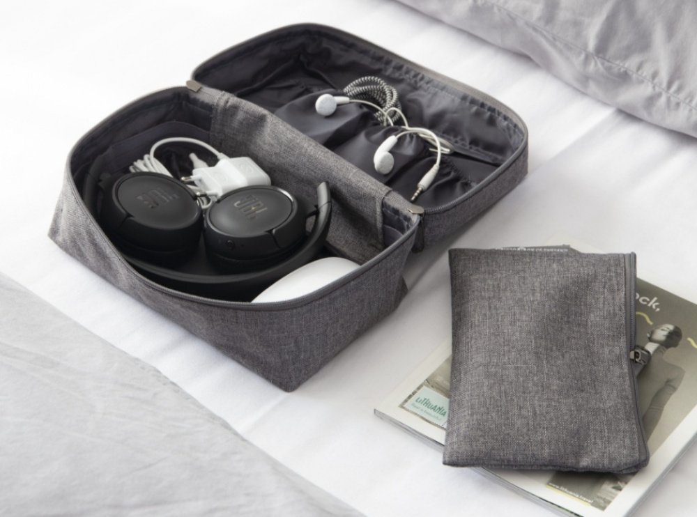 Fodral för accessoarer med extra etui, BIGSO ACCESSORIES ORGANIZER, Grå i gruppen Förvaring / Badrumsförvaring / Sminkförvaring hos SmartaSaker.se (40607)