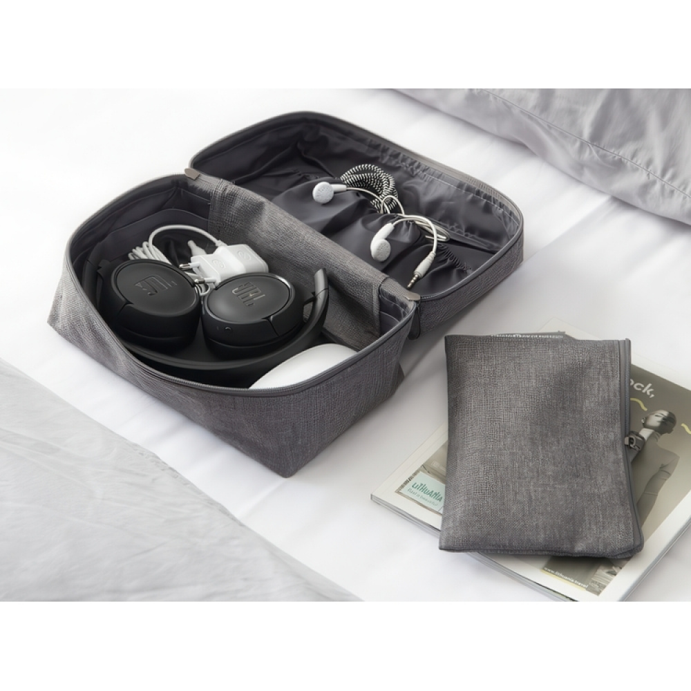 Fodral för accessoarer med extra etui, BIGSO ACCESSORIES ORGANIZER, Grå i gruppen Förvaring / Badrumsförvaring / Sminkförvaring hos SmartaSaker.se (40607)