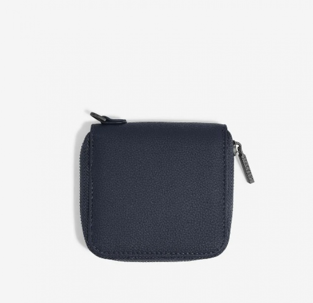Fodral för smycken, STACKERS COMPACT JEWELLRY PURSE, 11 x 11 x 2,5 cm, Pebble Navy / Grå i gruppen Förvaring / Förvaring på resa / Smyckesförvaring för resa hos SmartaSaker.se (40611)