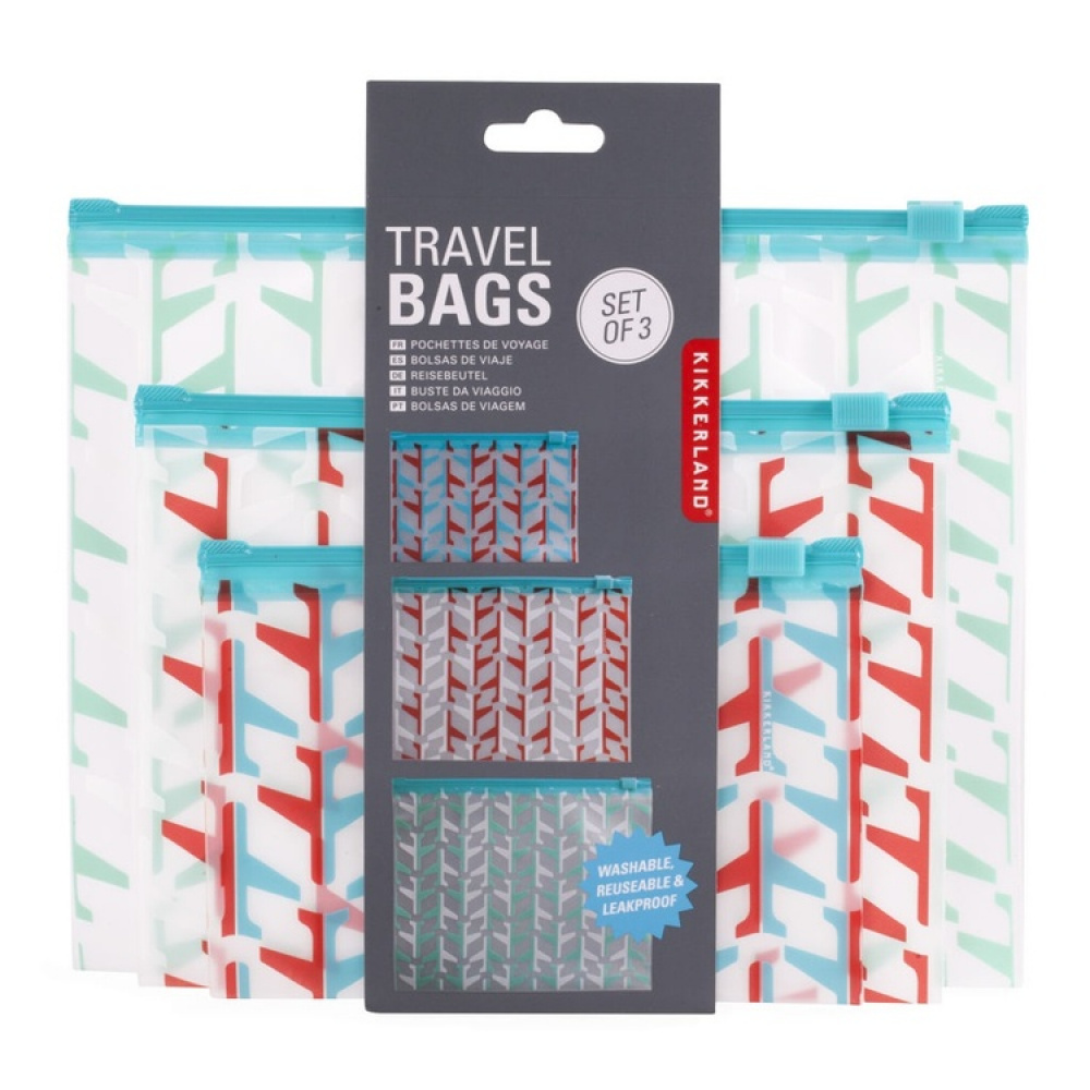 Fodral, 3 st, TRAVEL BAGS, Kikkerland, Klar / olika mönter i gruppen Förvaring / Förvaring på resa / Necessärer hos SmartaSaker.se (40620)