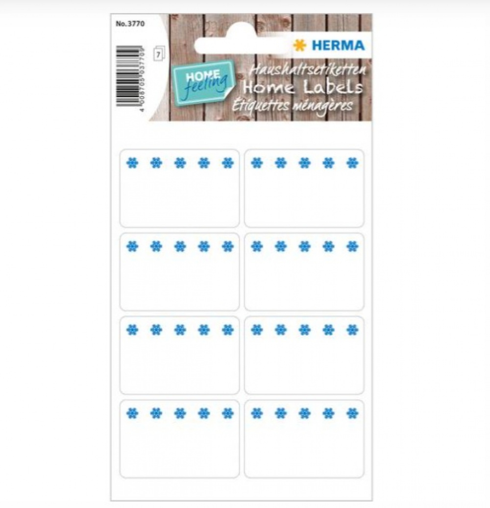 Frysetiketter, Små, 56 st, ICE CRYSTALS, 4 x H 2,6 cm , Vit / Blå i gruppen Förvaring / Magneter och självhäftande / Skyltar och etiketter hos SmartaSaker.se (40633)