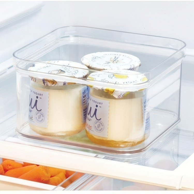 Fyrkantig låda, Stapelbar, CRISP, 15,2 x 15,2 x H 9,5 cm, Transparent i gruppen Förvaring / Köksförvaring / Kylskåpsförvaring hos SmartaSaker.se (40634)