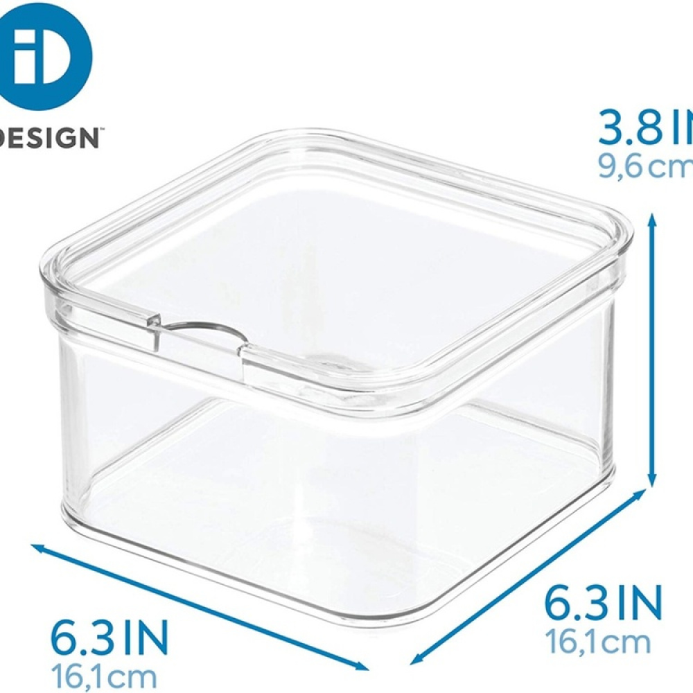 Fyrkantig låda, Stapelbar, CRISP, 15,2 x 15,2 x H 9,5 cm, Transparent i gruppen Förvaring / Köksförvaring / Kylskåpsförvaring hos SmartaSaker.se (40634)