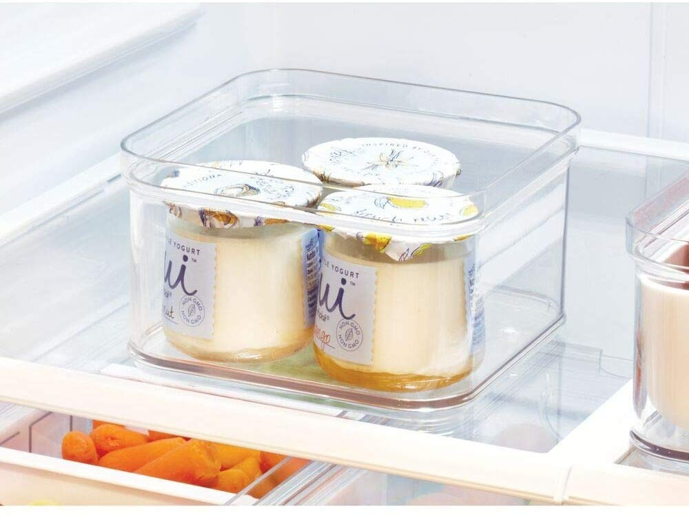 Fyrkantig låda, Stapelbar, CRISP, 15,2 x 15,2 x H 9,5 cm, Transparent i gruppen Förvaring / Köksförvaring / Kylskåpsförvaring hos SmartaSaker.se (40634)