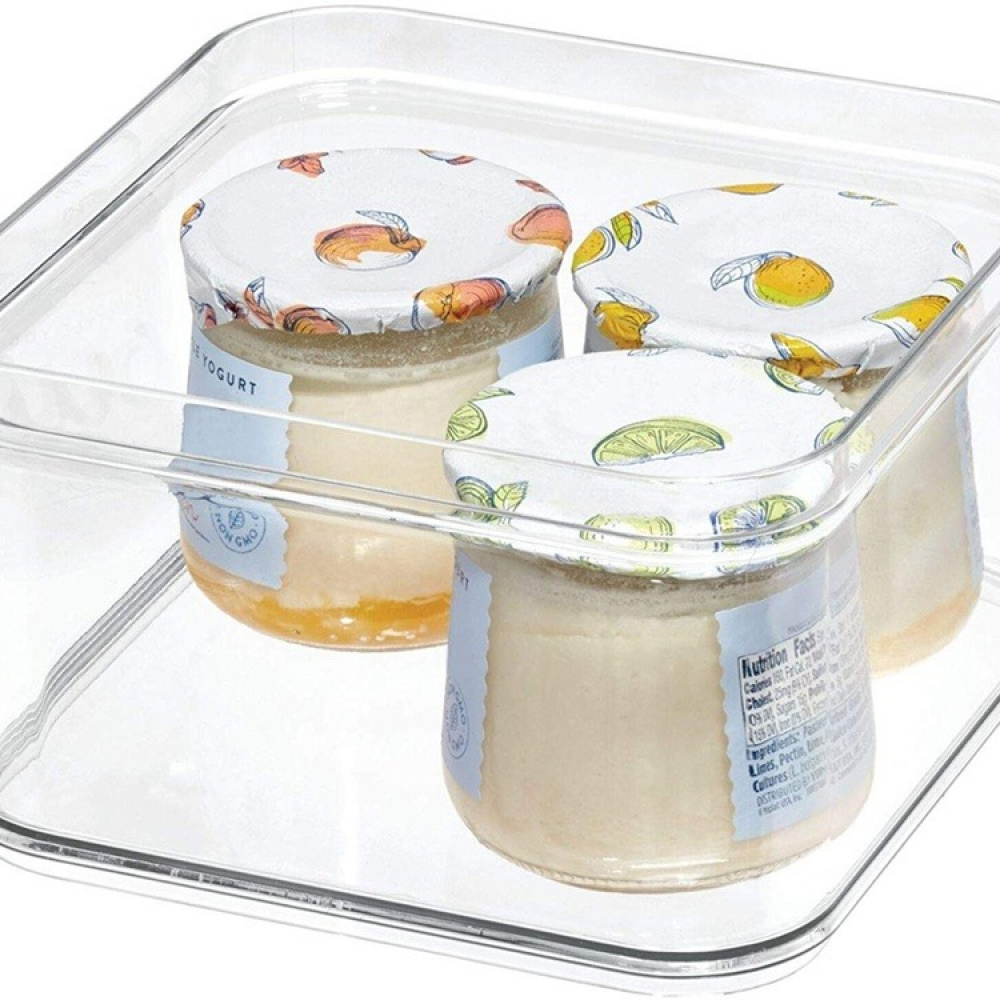Fyrkantig låda, Stapelbar, CRISP, 15,2 x 15,2 x H 9,5 cm, Transparent i gruppen Förvaring / Köksförvaring / Kylskåpsförvaring hos SmartaSaker.se (40634)