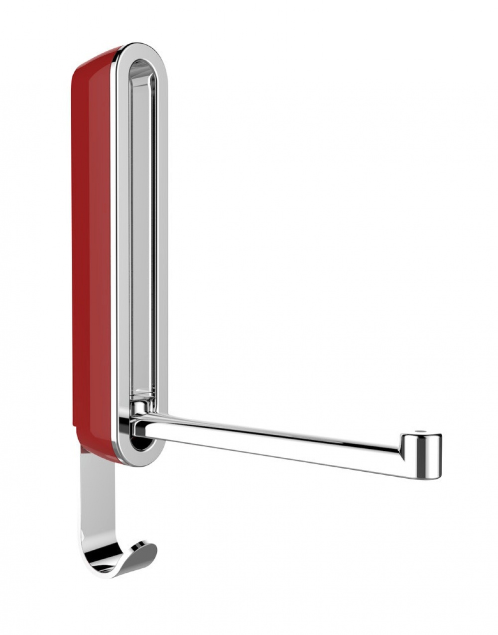 Fällbar hängare med krok SIGMA KLAPP-HAKEN, Silver / Röd i gruppen Förvaring / Garderobsförvaring / Galgar och hängare hos SmartaSaker.se (40636)