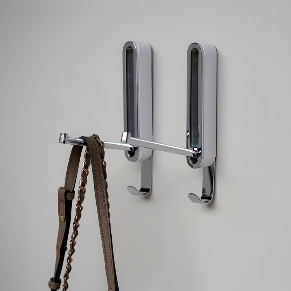 Fällbar hängare med krok SIGMA KLAPP-HAKEN, Silver / Röd i gruppen Förvaring / Garderobsförvaring / Galgar och hängare hos SmartaSaker.se (40636)