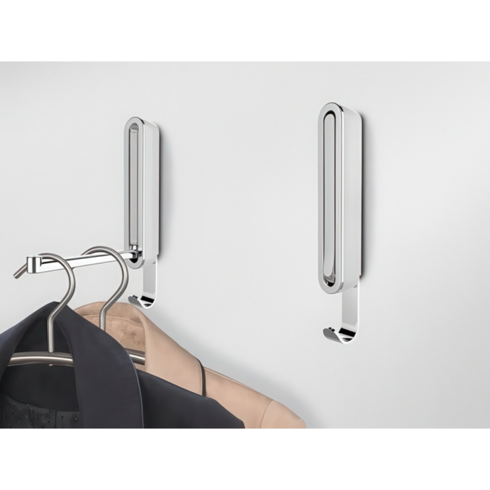 Fällbar hängare med krok, SIGMA KLAPP-HAKEN, Silver /vit i gruppen Förvaring / Garderobsförvaring / Galgar och hängare hos SmartaSaker.se (40638)
