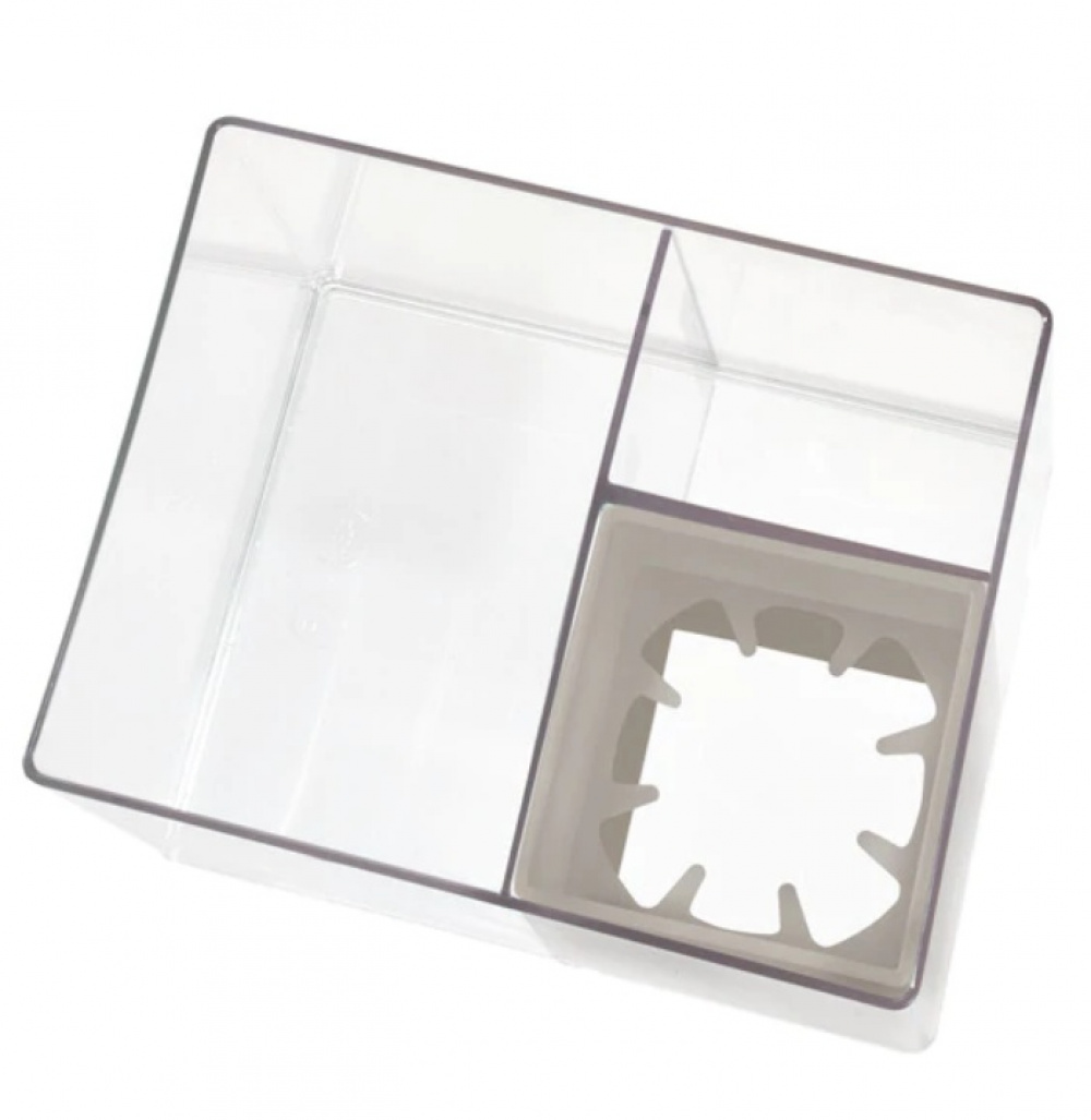 Förvaring av hårtork, THE HOME EDIT HAIR TOOL HOLDER, 13,3 x 17,1 x H 13,3 cm, Klar / Grå i gruppen Förvaring / Badrumsförvaring hos SmartaSaker.se (40648)