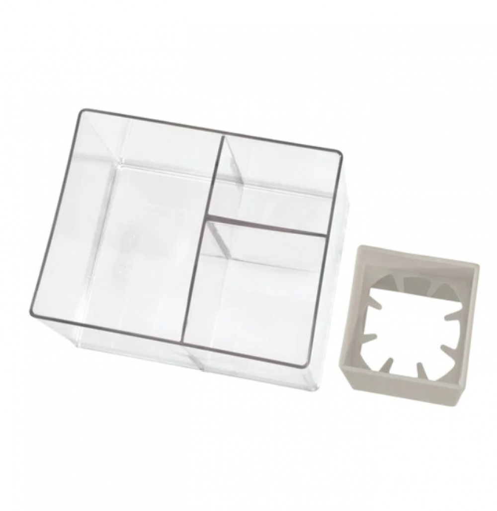 Förvaring av hårtork, THE HOME EDIT HAIR TOOL HOLDER, 13,3 x 17,1 x H 13,3 cm, Klar / Grå i gruppen Förvaring / Badrumsförvaring hos SmartaSaker.se (40648)
