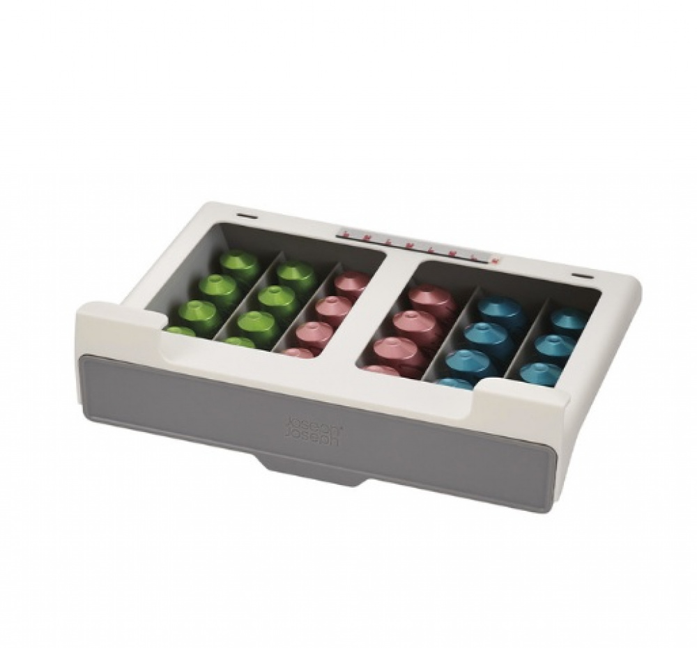Förvaring av Kaffekapslar, Under Hylla, CUPBOARD STORE COFFEE POD DRAWER, Joseph Joseph, Grå i gruppen Förvaring / Köksförvaring / Organisera köksskåp / Under hyllan-förvaring hos SmartaSaker.se (40650)