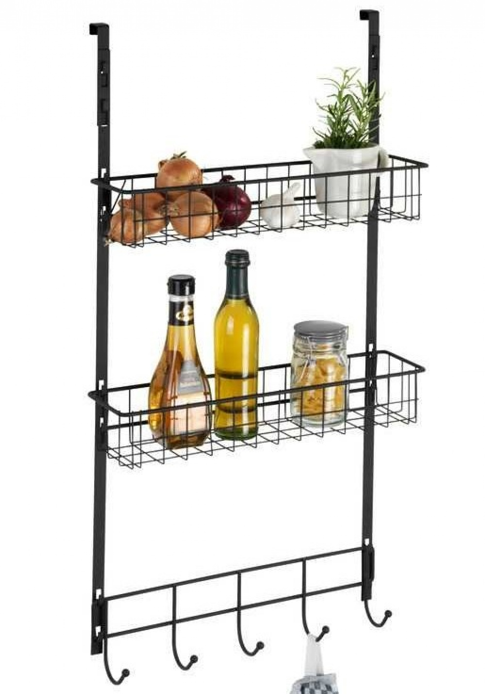 Förvaring på dörren, över dörr, OVER-DOOR ORGANIZER, 39 x 10 x H 75 cm, Svart i gruppen Förvaring / Sovrumsförvaring / Dörrkrokar hos SmartaSaker.se (40656)