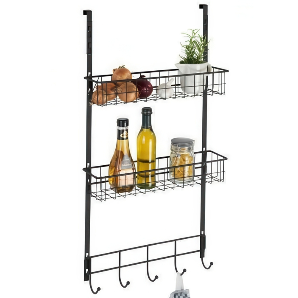 Förvaring på dörren, över dörr, OVER-DOOR ORGANIZER, 39 x 10 x H 75 cm, Svart i gruppen Förvaring / Sovrumsförvaring / Dörrkrokar hos SmartaSaker.se (40656)