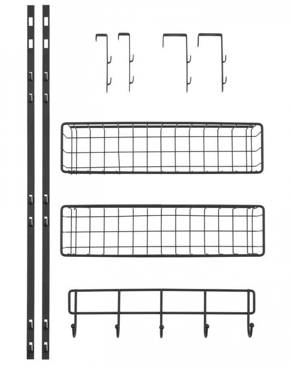 Förvaring på dörren, över dörr, OVER-DOOR ORGANIZER, 39 x 10 x H 75 cm, Svart i gruppen Förvaring / Sovrumsförvaring / Dörrkrokar hos SmartaSaker.se (40656)