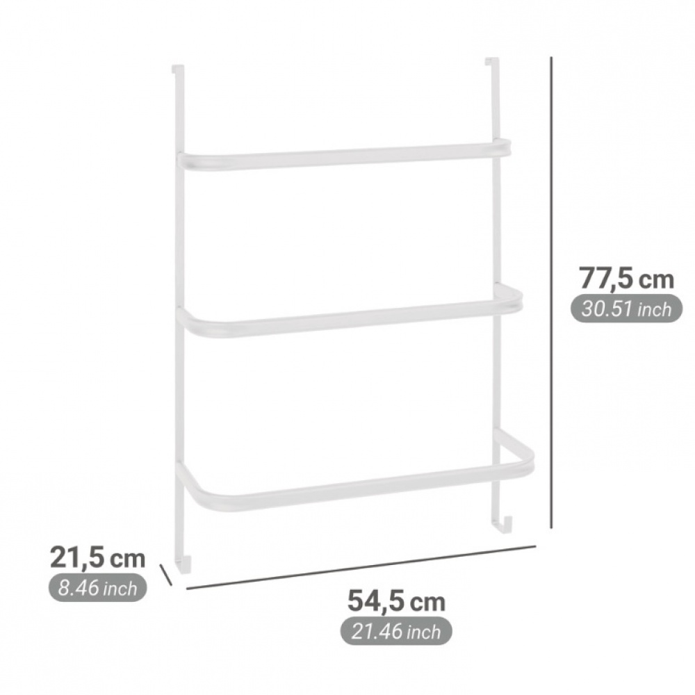 Förvaring på dörren, över dörr, OVER-DOOR TOWEL RAIL, 54,5 x 21,5 x H 77,5 cm, Vit i gruppen Förvaring / Badrumsförvaring hos SmartaSaker.se (40657)