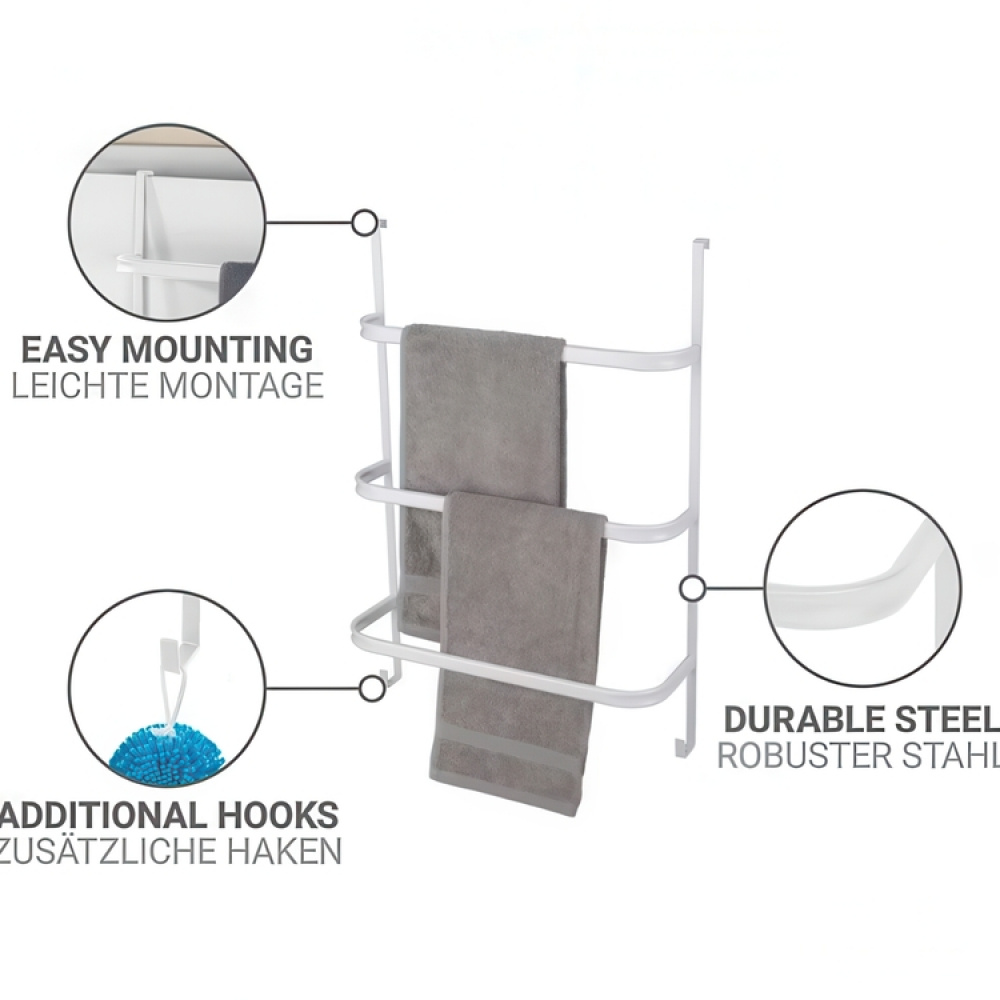 Förvaring på dörren, över dörr, OVER-DOOR TOWEL RAIL, 54,5 x 21,5 x H 77,5 cm, Vit i gruppen Förvaring / Badrumsförvaring hos SmartaSaker.se (40657)