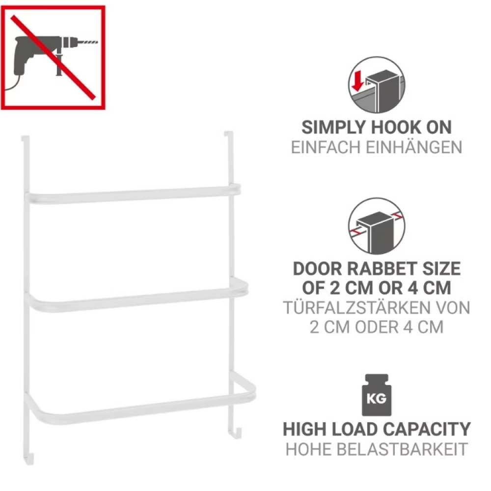 Förvaring på dörren, över dörr, OVER-DOOR TOWEL RAIL, 54,5 x 21,5 x H 77,5 cm, Vit i gruppen Förvaring / Badrumsförvaring hos SmartaSaker.se (40657)