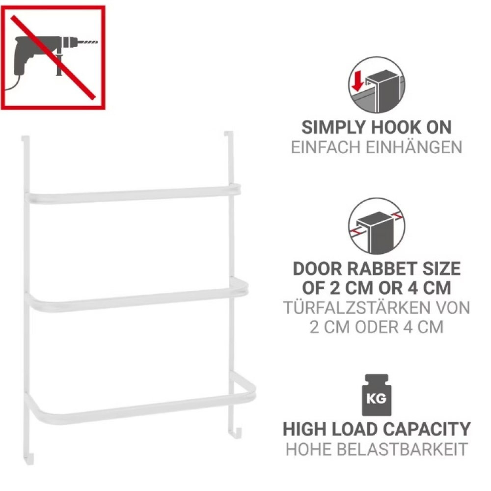 Förvaring på dörren, över dörr, OVER-DOOR TOWEL RAIL, 54,5 x 21,5 x H 77,5 cm, Vit i gruppen Förvaring / Badrumsförvaring hos SmartaSaker.se (40657)