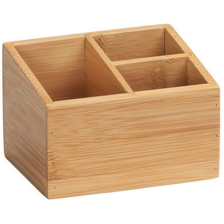 Förvaringsbox i Bambu 3 fack, TERRA, 12 x 9 x H 8,5 cm, Natur i gruppen Förvaring / Förvaringslådor / Småförvaring hos SmartaSaker.se (40659)
