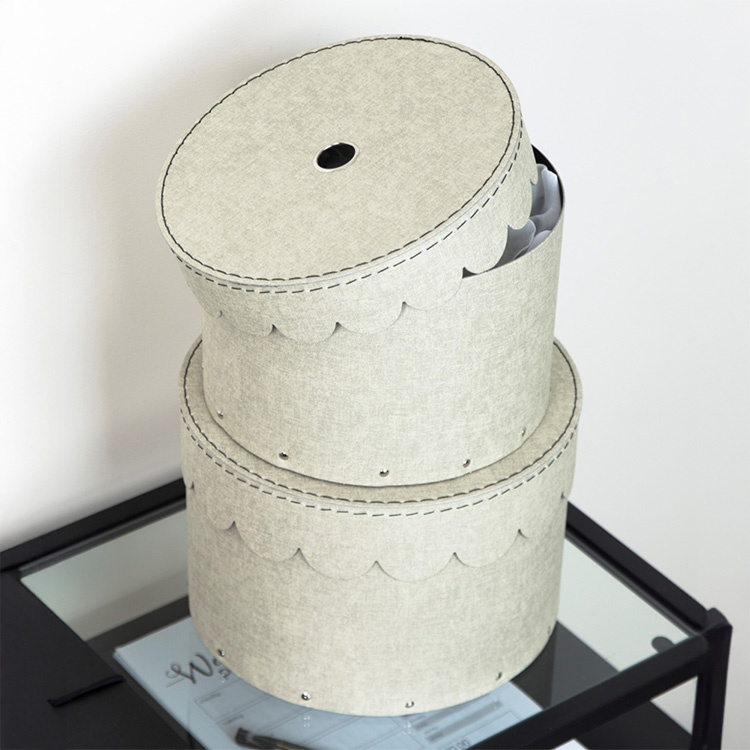 Förvaringsboxar, Runda, 2 st, BIGSO WILMA CANVAS, Ø26 x H Ø23 cm i gruppen Förvaring / Förvaringslådor / BigSo förvaringslådor hos SmartaSaker.se (40665)