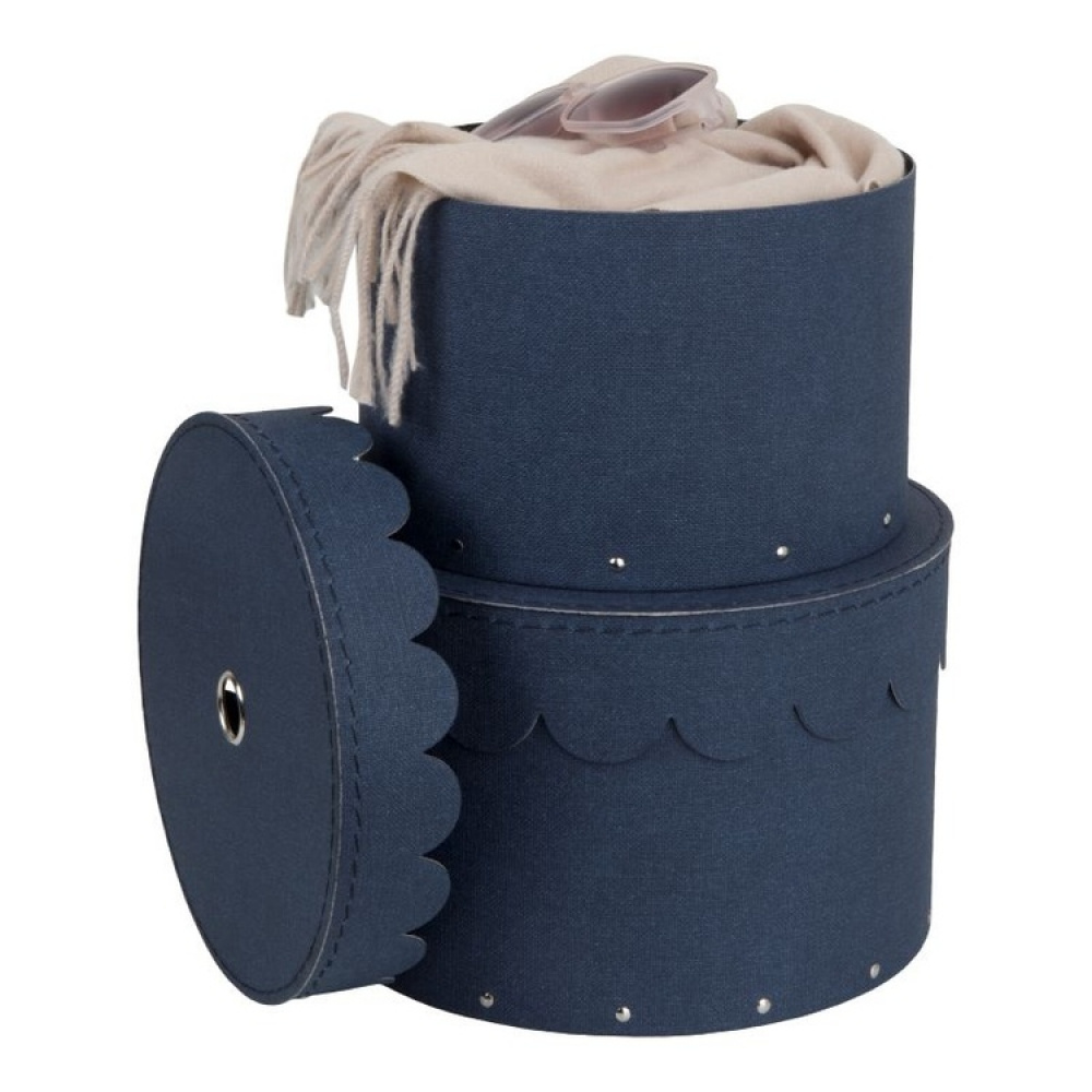 Förvaringsboxar, Runda, 2 st, BIGSO WILMA CANVAS, Ø26 x H Ø23 cm i gruppen Förvaring / Förvaringslådor / BigSo förvaringslådor hos SmartaSaker.se (40665)