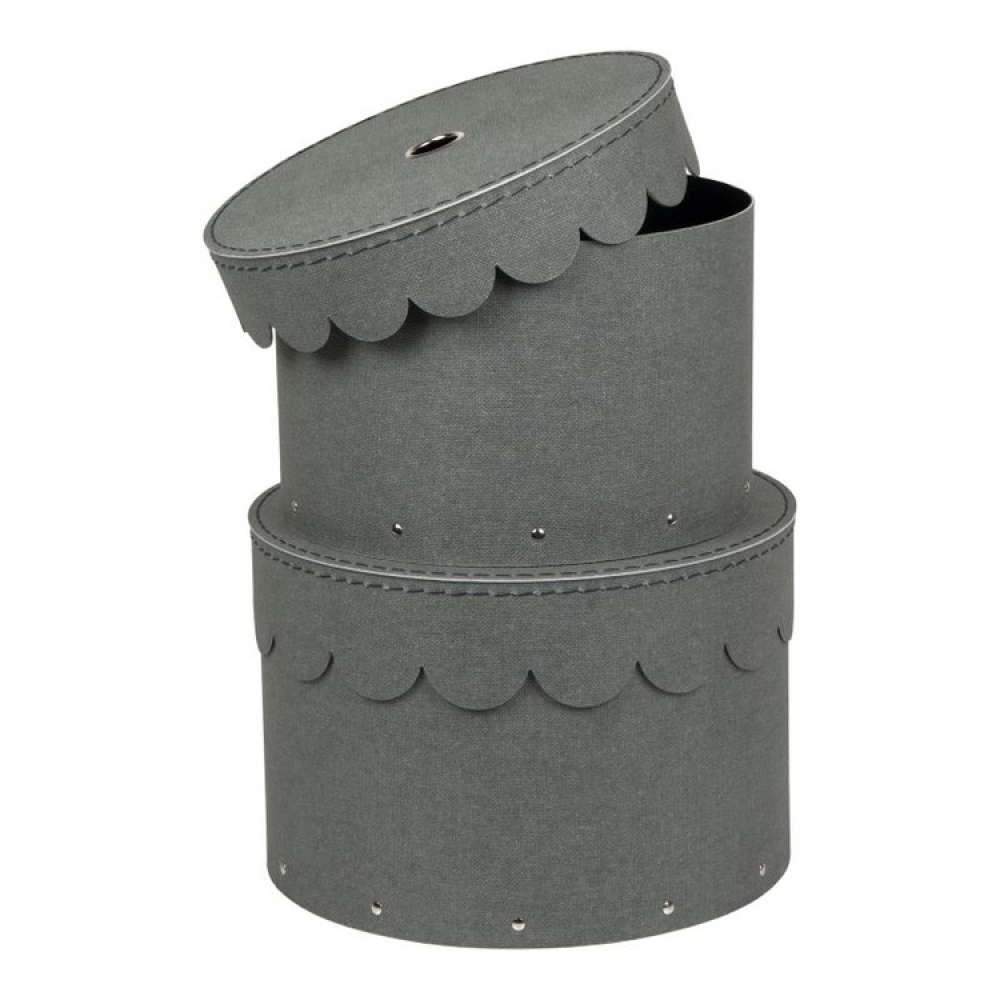 Förvaringsboxar, Runda, 2 st, BIGSO WILMA CANVAS, Ø26 x H Ø23 cm i gruppen Förvaring / Förvaringslådor / BigSo förvaringslådor hos SmartaSaker.se (40665)
