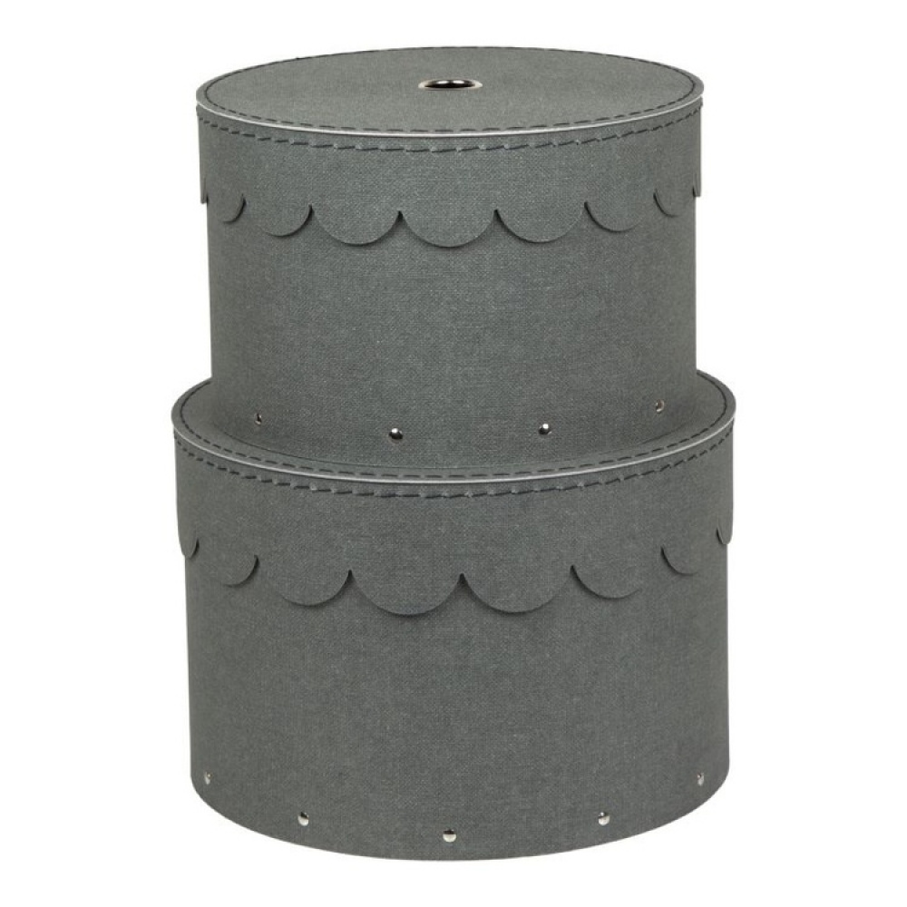 Förvaringsboxar, Runda, 2 st, BIGSO WILMA CANVAS, Ø26 x H Ø23 cm i gruppen Förvaring / Förvaringslådor / BigSo förvaringslådor hos SmartaSaker.se (40665)