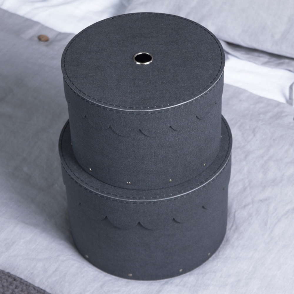 Förvaringsboxar, Runda, 2 st, BIGSO WILMA CANVAS, Ø26 x H Ø23 cm i gruppen Förvaring / Förvaringslådor / BigSo förvaringslådor hos SmartaSaker.se (40665)