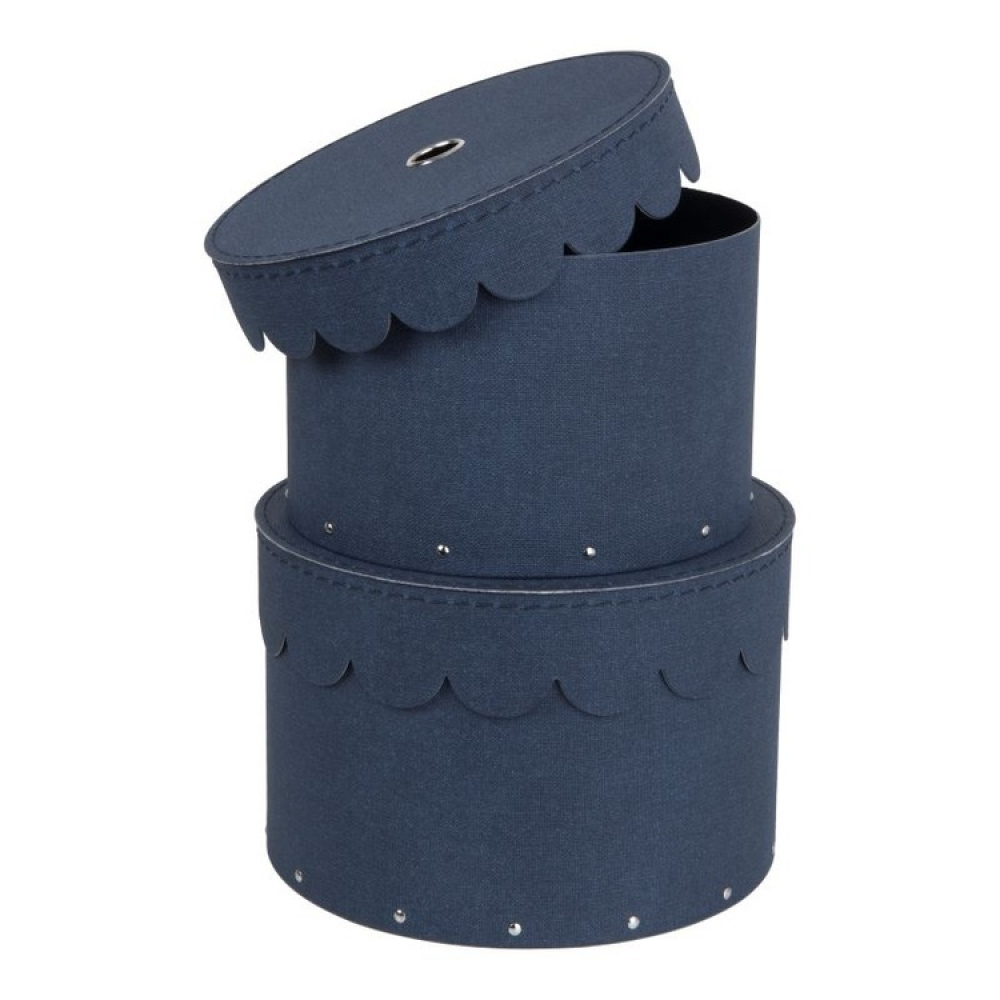 Förvaringsboxar, Runda, 2 st, BIGSO WILMA CANVAS, Ø26 x H Ø23 cm i gruppen Förvaring / Förvaringslådor / BigSo förvaringslådor hos SmartaSaker.se (40665)