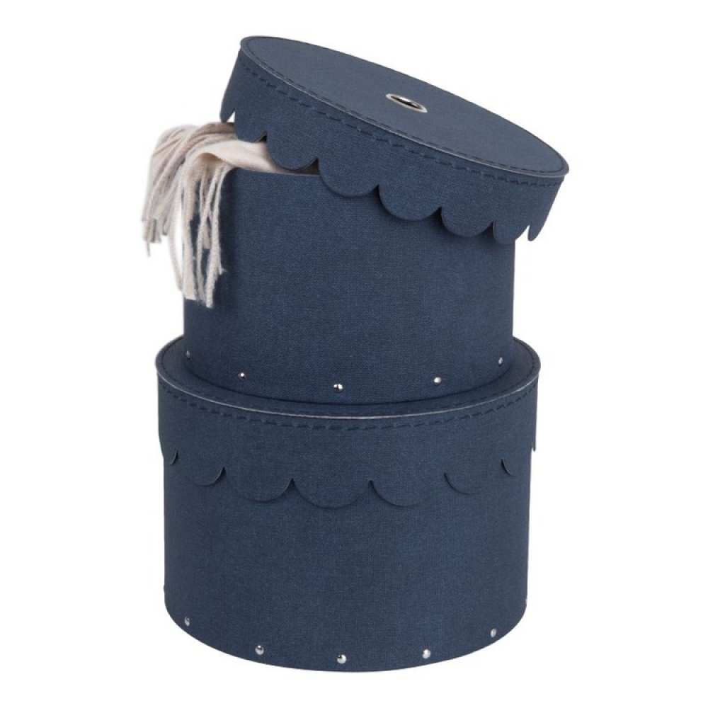 Förvaringsboxar, Runda, 2 st, BIGSO WILMA CANVAS, Ø26 x H Ø23 cm i gruppen Förvaring / Förvaringslådor / BigSo förvaringslådor hos SmartaSaker.se (40665)