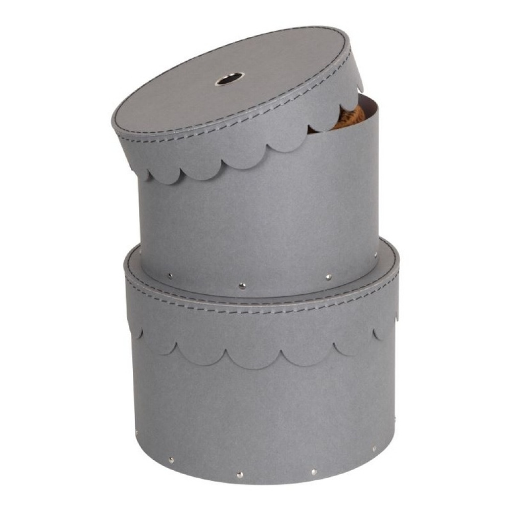 Förvaringsboxar, Runda, 2 st, BIGSO WILMA, Ø26 x H Ø23 cm i gruppen Förvaring / Förvaringslådor / BigSo förvaringslådor hos SmartaSaker.se (40666)