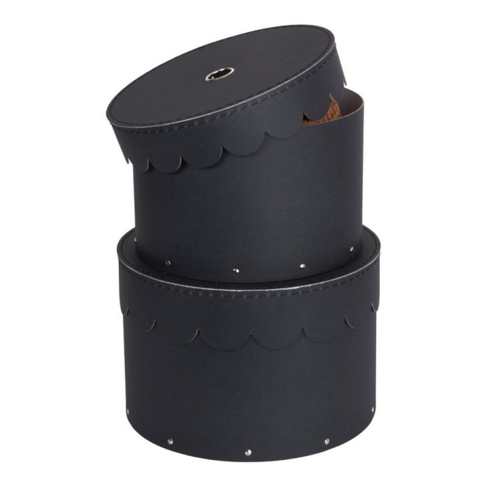 Förvaringsboxar, Runda, 2 st, BIGSO WILMA, Ø26 x H Ø23 cm i gruppen Förvaring / Förvaringslådor / BigSo förvaringslådor hos SmartaSaker.se (40666)