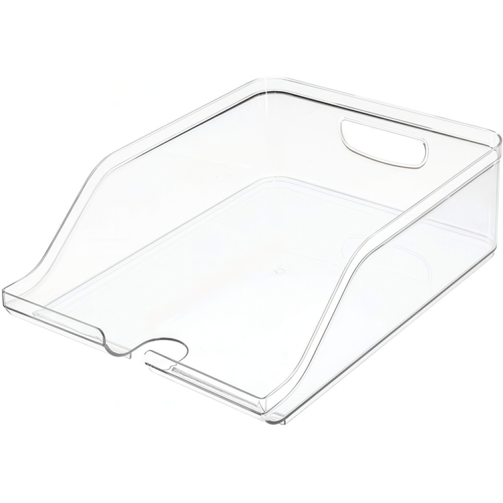 Förvaringsbricka för flaskor och burkar, RPET CRISP BEVERAGE BIN, 35,6 x 26,4 x H 9,5 cm, Transparent i gruppen Förvaring / Köksförvaring / Kylskåpsförvaring hos SmartaSaker.se (40667)