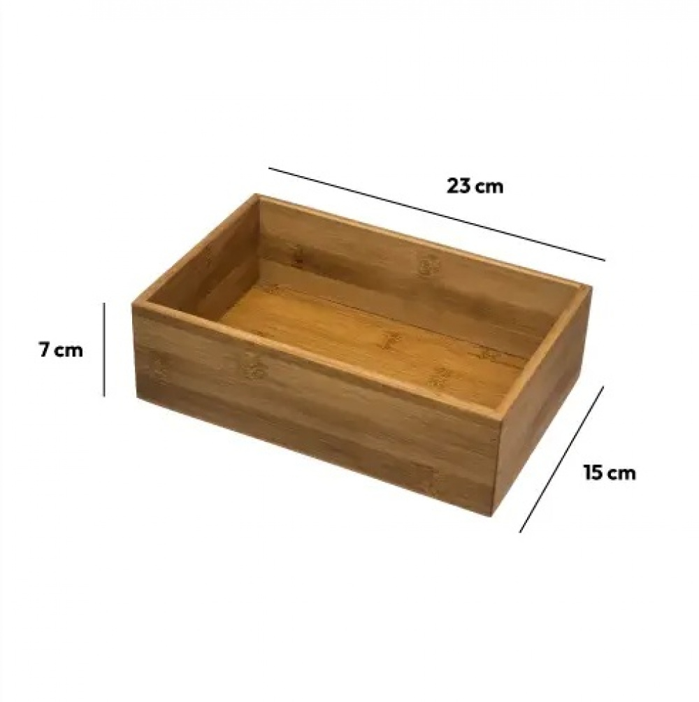 Förvaringsbricka i Bambu, Rektangulär, TIDY SMART, 15 x 23 x H 7 cm, Natur i gruppen Förvaring / Förvaringslådor / Småförvaring hos SmartaSaker.se (40669)