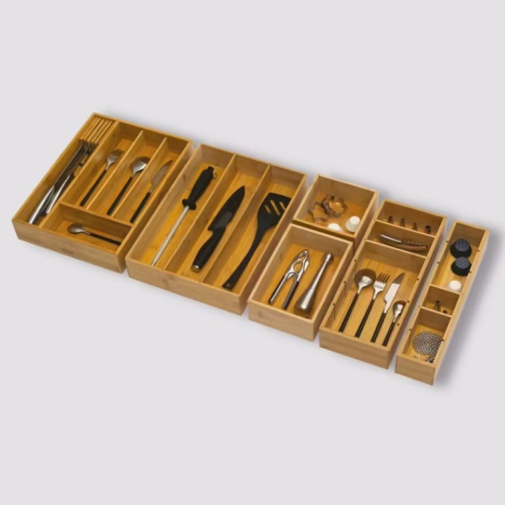 Förvaringsbricka i Bambu, TIDY SMART, 15 x 38 x H 7 cm, Natur i gruppen Förvaring / Förvaringslådor / Småförvaring hos SmartaSaker.se (40670)