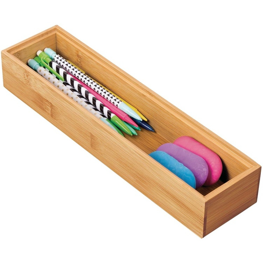 Förvaringsbricka i Bambu, Stapelbar, FORMBU DRAWER ORGANIZER , 30,5 x 7,6 x H 5,1 cm, Natur i gruppen Förvaring / Förvaringslådor / Småförvaring hos SmartaSaker.se (40674)