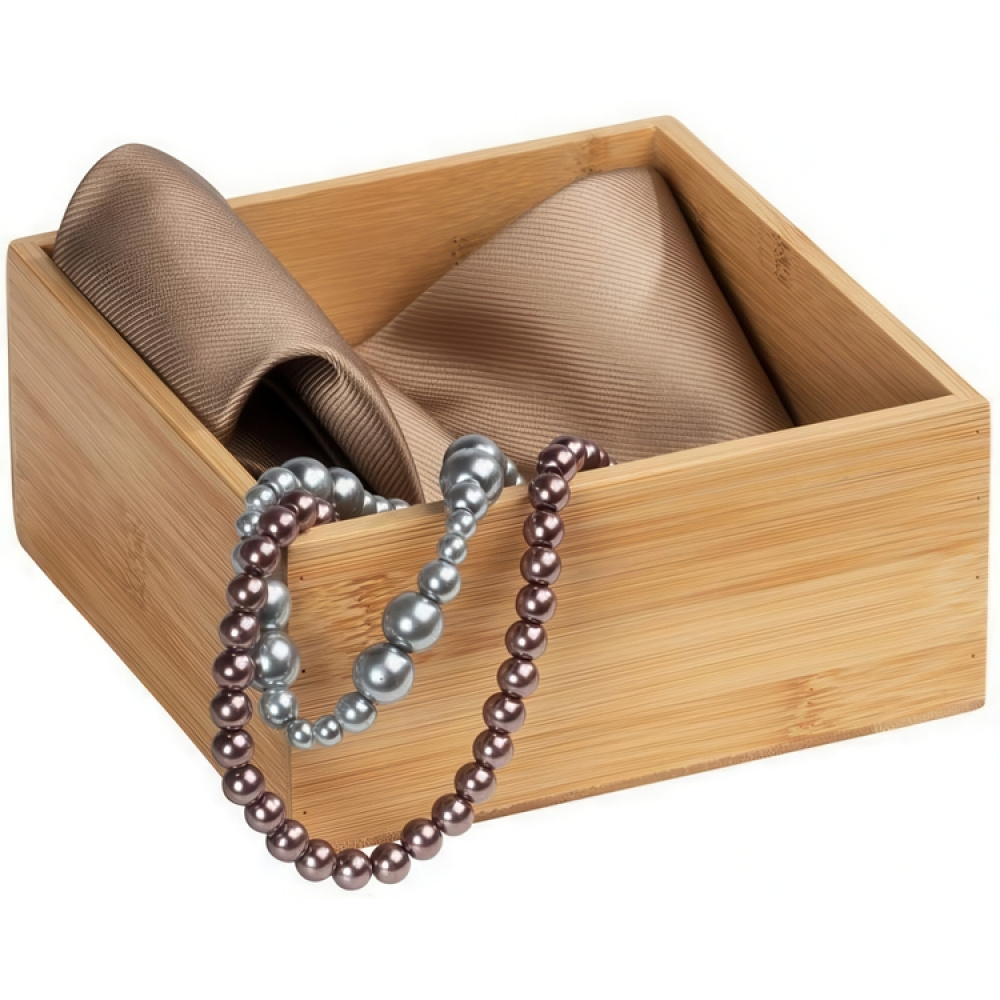 Förvaringsbricka i Bambu, Stapelbar, Medium, TERRA, 15 x 15 x H7cm, Natur i gruppen Förvaring / Förvaringslådor hos SmartaSaker.se (40676)