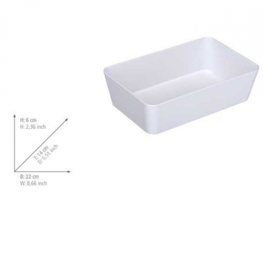 Förvaringsbricka, CANDY, 22 x 14 x H 6 cm, Vit i gruppen Förvaring / Förvaringslådor / Småförvaring hos SmartaSaker.se (40682)