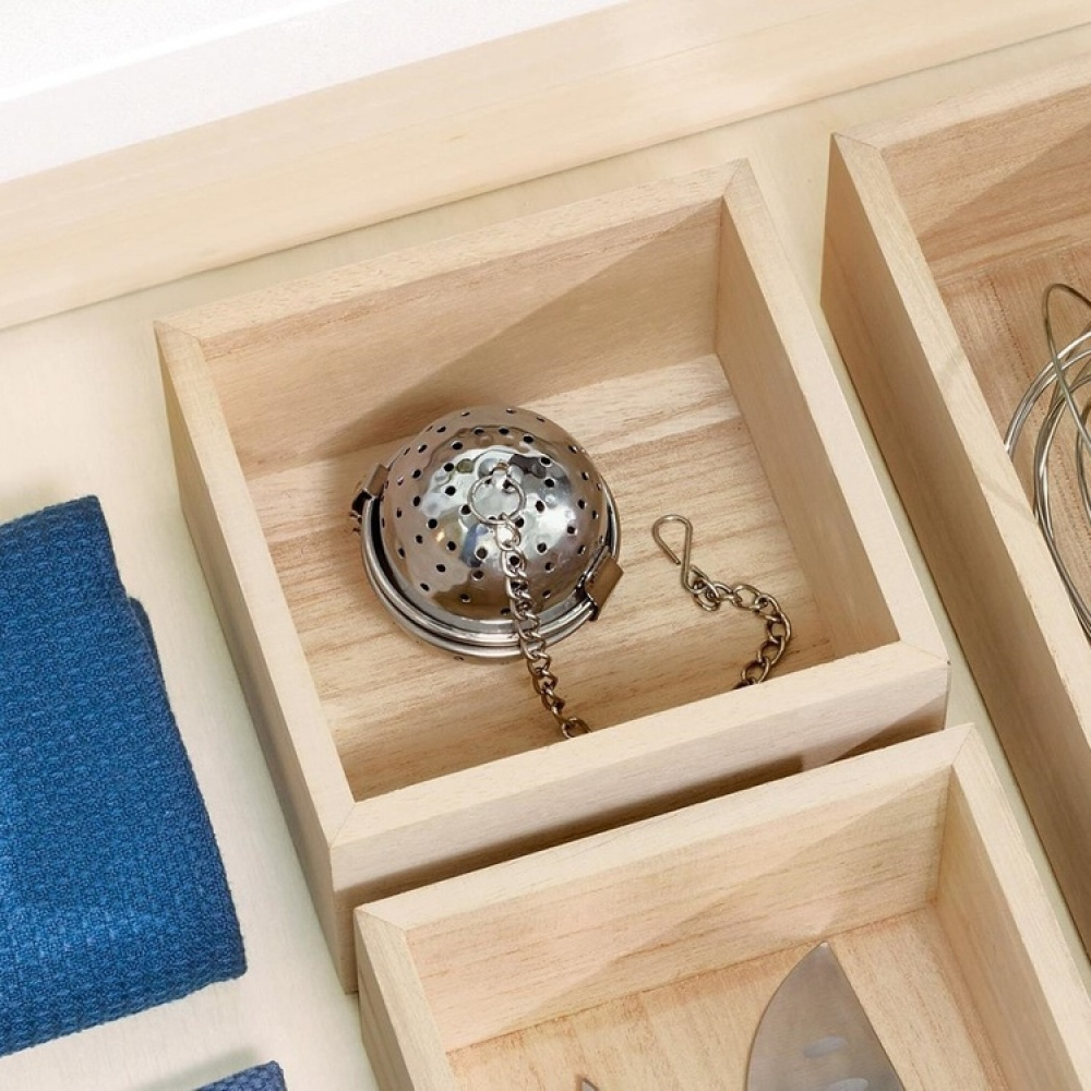 Förvaringsbricka, fyrkantig, PAULOWNIA DRAWER ORGANISER, 12,7 x 12,7 x H 7 cm, Natur i gruppen Förvaring / Köksförvaring / Förvaringsburkar hos SmartaSaker.se (40684)