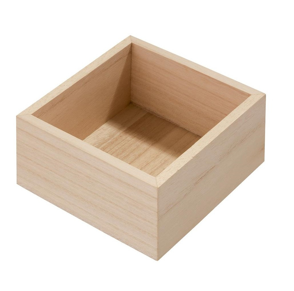 Förvaringsbricka, fyrkantig, PAULOWNIA DRAWER ORGANISER, 12,7 x 12,7 x H 7 cm, Natur i gruppen Förvaring / Köksförvaring / Förvaringslådor och burkar hos SmartaSaker.se (40684)