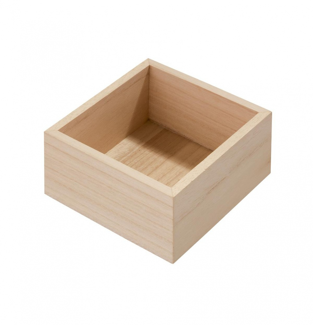 Förvaringsbricka, fyrkantig, PAULOWNIA DRAWER ORGANISER, 12,7 x 12,7 x H 7 cm, Natur i gruppen Förvaring / Köksförvaring / Förvaringslådor och burkar hos SmartaSaker.se (40684)