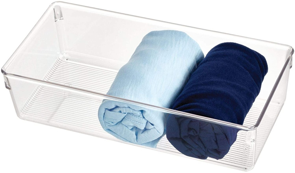 Förvaringsbricka, Kraftig, DRESSER DRAWER ORGANISER MEDIUM , 30,5 cm x 15,2 cm x H 7,6 cm, Transparent i gruppen Förvaring / Garderobsförvaring / Sorteringslådor hos SmartaSaker.se (40685)